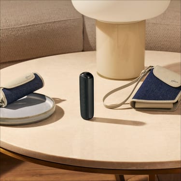Ploom Aura Denim Leather Fusion Solo and Duo Carry Case accessories with Ploom AURA device