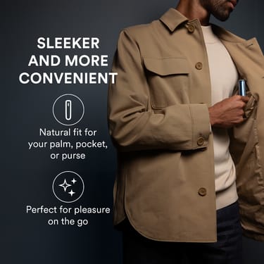 Man carrying Ploom AURA device in his pocket,