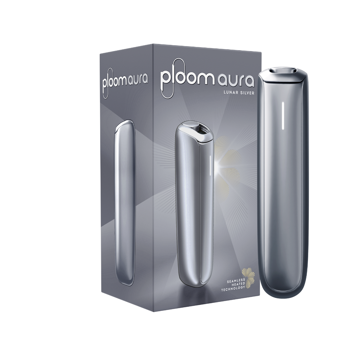 Ploom AURA Lunar Silver pack with device