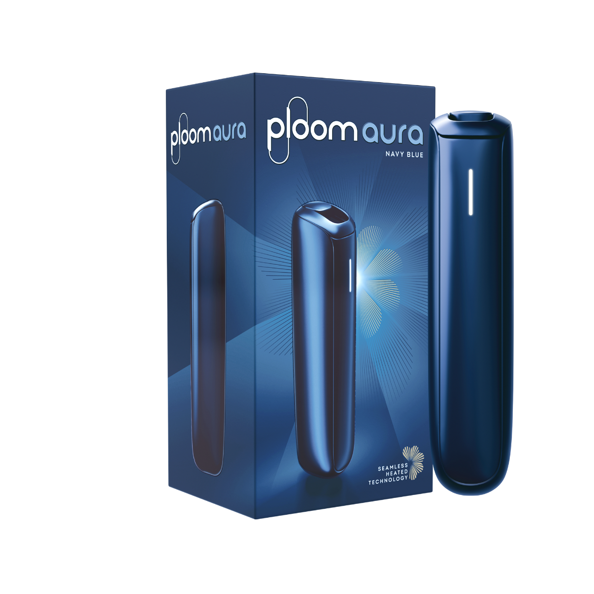 Ploom AURA Navy Blue pack with device