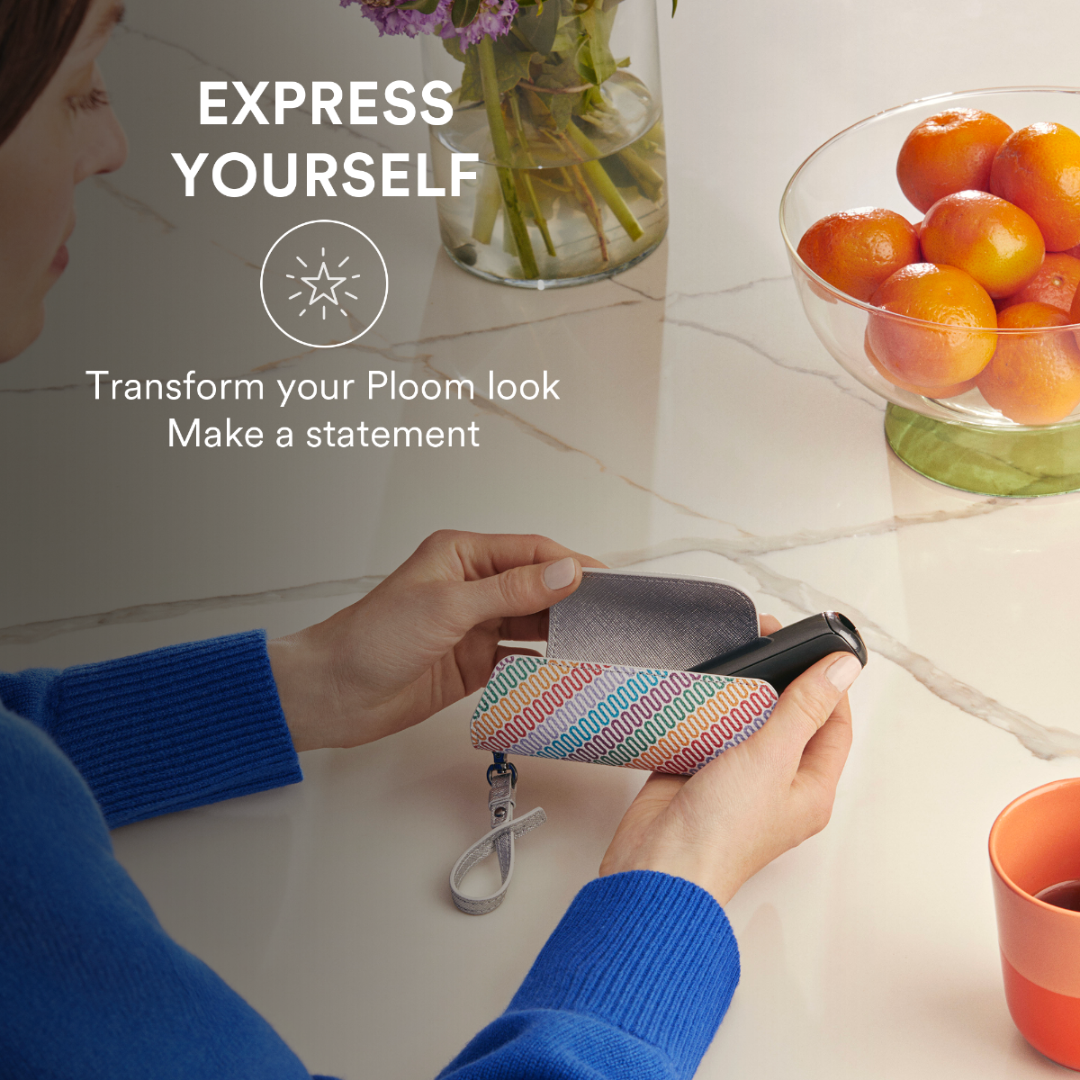 Ploom AURA Solo Carry Case Denim Leather Fusion: express yourself, transform your Ploom look